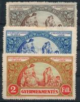 1928 Gyermekmentés 2f 3 klf színű, nagyalakú segélybélyeg