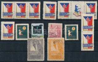 1910-1947 16 db külföldi levélzáró, részben összefüggésekben