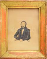 Jelzés nélkül, XIX. sz. eleje-közepe: Előkelő férfi portréja. Akvarell, papír. Üvegezett fakeretben. Kisebb lapszéli szakadásokkal. 22x17 cm.