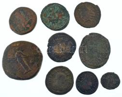 Római Birodalom ~II-IV. század 9db-os bronz érmetétel, benne: II. Faustina 161-175. "DIANA LVCI...