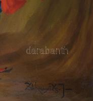 Záhonyi Zs. J jelzéssel: Csendélet. Olaj, vászon. Dekoratív fakeretben, 60x80 cm