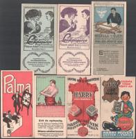 7 db reklámos számolócédula, jó állapotban