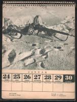 1944 Honvédnaptár. Fekete-fehér fotókkal gazdagon illusztrált. A címlap és az első lap (Január 1-2.)...