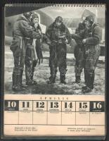 1944 Honvédnaptár. Fekete-fehér fotókkal gazdagon illusztrált. A címlap és az első lap (Január 1-2.)...