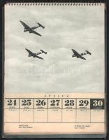 1944 Honvédnaptár. Fekete-fehér fotókkal gazdagon illusztrált. A címlap és az első lap (Január 1-2.)...