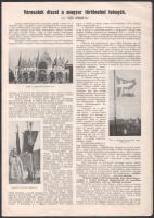 cca 1930 Történelmi lobogók a magyar városokban. Országos László Király Emlékbizottság körlevele helyhatóságok számára, melyben felszólítja, hogy június 19-én történelmi lobogót tegyenek ki. Mellékelve a magyar történelmi lobogók rajzát bemutató lap, valamint az eseményről született képes nyomtatvány 4p.