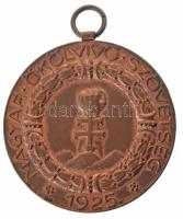 ~1930. "Magyar Ökölvívó Szövetség - 1925" kétoldalas bronz díjérem, nem hozzá tartozó, utólagos gravírozással (40mm) T:XF patina