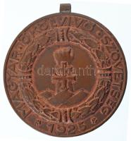 1930 k. "Magyar Ökölvívó Szövetség - 1925" kétoldalas bronz díjérem, nem hozzá tartozó, utólagos gravírozással (40mm) T:XF patina