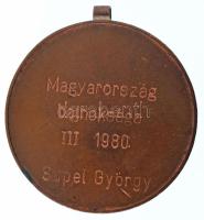 1930 k. "Magyar Ökölvívó Szövetség - 1925" kétoldalas bronz díjérem, nem hozzá tartozó, ut...