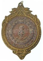 ~1930. "Magyar Ökölvívó Szövetség - 1925" kétoldalas jelzett Ag díjérem bronz díszítménnyel, nem hozzá tartozó, utólagos gravírozással (br.62,78g/0.800/40mm) T:XF patina