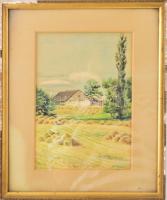 Zombory Lajos (1867-1933): Táj, 1903. Akvarell, papír, jelzett. Üvegezett, sérült fakeretben , 25×18 cm