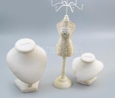 3 darab ékszertartó állvány, m: 39 cm alatt