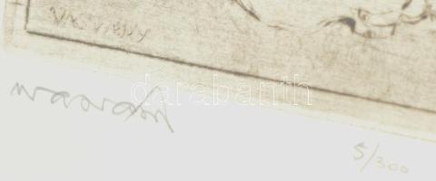 Vasvári (Vasváry) József (1904-1993): Bujdosó kuruc. Rézkarc, papír, jelzett, számozott (5/300), 39,...