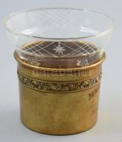 1933 Magyarság feliratos pohár tartóban, m: 8 cm
