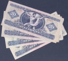 1975-80. 20Ft (4x) közte egymás utáni sorszámokkal T:II