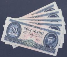 1969. 20Ft (5x) közte egymás utáni sorszámokkal T:II