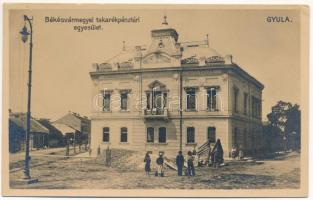 Gyula, Békés vármegyei takarékpénztári egyesület. W.L. Bp. Nr. 6107. Dobay János kiadása (EK)