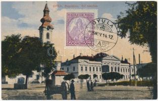 1905 Gyula, Megyeháza, református templom. Dobay János kiadása. TCV card