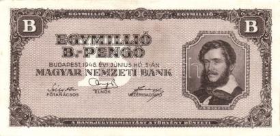 1946. 1000.000BP (8x) egyik darabon papírránccal T:II+