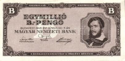 1946. 1000.000BP (9x) egyik darabon papírránccal T:II+