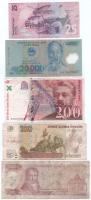 5db-os külföldi bankjegytétel, közte Franciaország 1996. 200Fr, illetve Vietnam, Seychelle-szigetek, Oroszország és Görögország T:F,VG egyiken lyuk 5pcs foreign banknote lot, within France 1996. 200 Francs, and Vietnam, Seychelles, Russia, and Greece C:F,VG one with hole