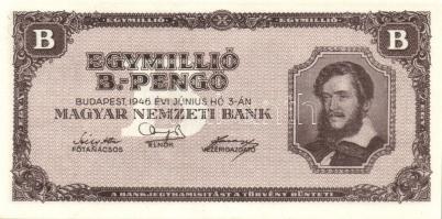 1946. 1.000.000BP (8x) T:II+ egyszer hajtva, törve nem