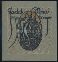 Jaschik Álmos (1885-1950): Jaschik Álmos könyve (ex libris). Klisé, papír, 10x9 cm