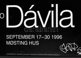 José Antonio Dávila venezuelai festő koppenhágai tárlatának színes reklámplakátja [1996.] (Számozott...