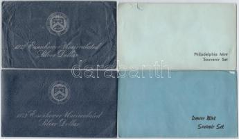 Amerikai Egyesült Államok 1980D 1c - 1/2$ forgalmi sor + Denver Cu verdei zseton + 1980P 1c - 1/2$ f...