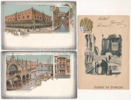 VELENCE - 5 db régi város képeslap / VENEZIA, VENICE - 5 pre-1945 town-view postcards