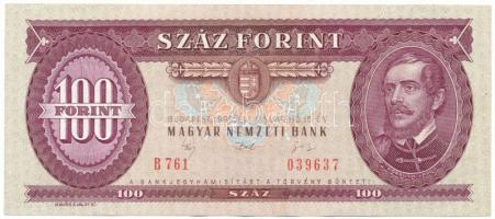 1992. 100Ft "B 761 039637" T:F, szép papír Adamo F38