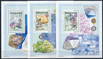 Cserkészek és természetrajz 3 klf érték blokk formában, Scouts and nature study 3 various stamps in blockform
