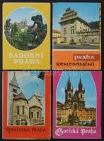 PRÁGA - 4 db MODERN képeslap füzet, építészeti stílusok szerint / PRAHA - 4 MODERN postcard booklets, by architectural styles