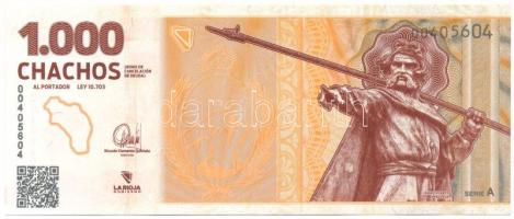 Argentína / La Rioja Tartomány 2024. 1000Ch helyi pénz "00405604", "A széria" T:AU Argentina / Provence of La Rioja 2024. 1000 Chachos local money "00405604", "Serie A" C:AU