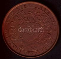 NDK 1983. "Limbach-Oberfrohna" barna Meisseni porcelán emlékplakett T:2 ph