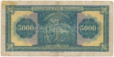 Görögország 1932. 5000Dr "AZ 045 550298" T:F-VG, ragasztónyom
Greece 1932. 5000 Drachmai ...