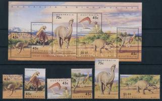 Prehistoric animals set + block Ősállatok sor + blokk