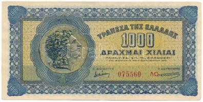 Görögország 1941. 1000Dr "075560" T:F, szép papír Greece 1941. 1000 Drachmai "075560" C:F, fine paper Krause P#117b