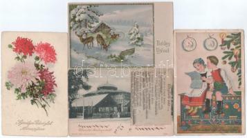 15 db VEGYES motívum képeslap: üdvözlőlapok / 15 MIXED motive postcards: greeting cards