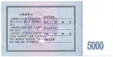 Észak Korea 2003. 5000W takarékjegy "144420" T:UNC-AU
North Korea 2003. 5000 Won savings ...