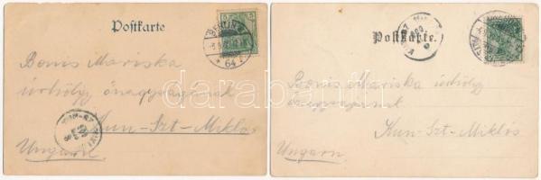 2 db RÉGI (1905 előtti) német város képeslap / 2 pre-1905 German town-view postcards: Berlin, Dresde...