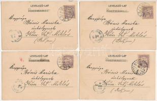 4 db RÉGI (1905 előtti) litho művészlap: évszakok / 4 pre-1905 litho art postcards: seasons (Meissne...