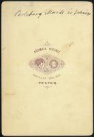 cca 1870 ,,Perleberg Moritz és felesége", esküvői fotó, kabinetfotó Kozmata Ferenc (1839-1902) ...