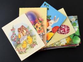 92 db MODERN húsvéti üdvözlőlap, vegyes minőségben / 92 modern Easter greeting postcards in mixed quality