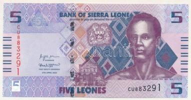 Sierra Leone 2022. 5L "CU 883291" T:AU, hullámos papír Sierra Leone 2022. 5 Leones "CU 883291" C:AU, wavy paper Krause P#36