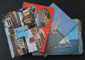 Kb. 100 db MODERN Balaton képeslap, vegyes minőségben