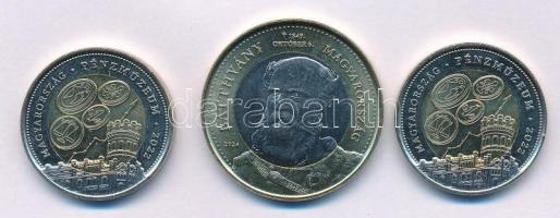 2022. 100Ft bimetál "Magyar Pénzmúzeum és Látogatóközpont" (2x) + 2024. 200Ft bimetál "Batthyány Lajos" T:AU-XF