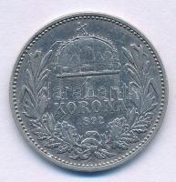 1892KB 1K Ag "Ferenc József" T:VF-F, pici anyagtöbblet a verdejelnél Adamo K5