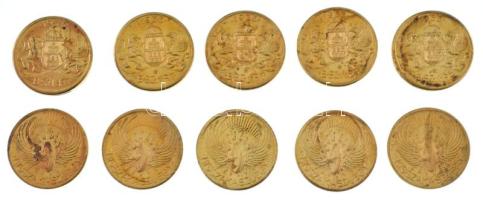 1933. "BSZKRT (Budapest Székesfővárosi Közlekedési Rt.) Kisszakaszjegy" (10x) Cu közlekedési bárca, Artex-utánveret T:AU, patina