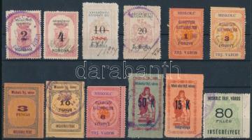 12 db miskolci városi okmánybélyeg